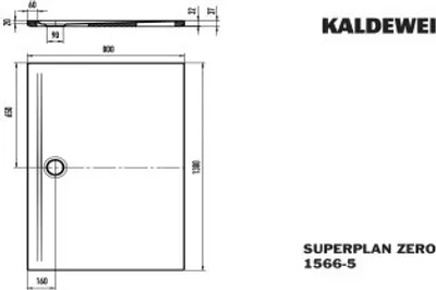 Produktbild von Kaldewei 356647983711 DW SUPERPLAN ZERO Mod.1566-5, 800 x