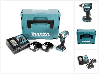 Produktbild von Makita DTD 154 RMJ Akku Schlagschrauber 18V 1/4" 175Nm Brushless + 2x Akku 4,0Ah + Ladegerät + Makpac