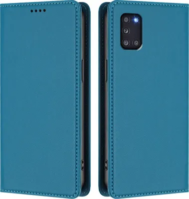 Image de Etui en cuir pour Samsung Galaxy A31, étui magnétique en cuirPolyuréthaneavec support Lake blue