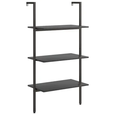 Produktbild von vidaXL Leiterregal mit 3 Böden Schwarz 64x35x120,5 cm