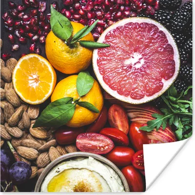 Produktbild von MuchoWow® Poster Gemüse - Obst - Farben 50x50 cm - Wohnzimmerdekoration