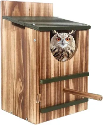 Produktbild von Vogelhaus aus Holz mit Wasserfestem Design - 37 x 31 x 22 cm, Naturfarben