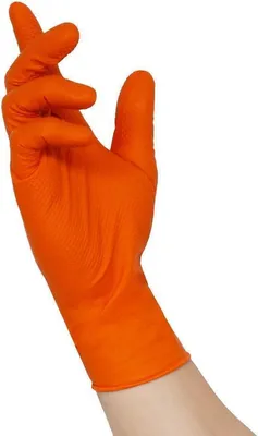 Produktbild von 500 TOUGH GRIP N Nitrilhandschuhe | Gr. L | orange | Einweghandschuhe