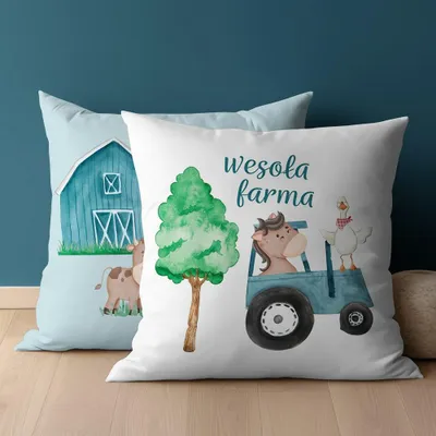 Zdjęcie produktu dla Poszewka 40x40 bawełniana traktorek farma