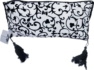 Produktbild von Rechteckiges Kissen in Schwarz / Weiß ca. 55 x 30 cm Barock