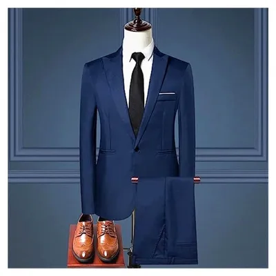 Produktbild von Hochzeitsanzug für Herren 2-teilig Slim Fit Business Anzug Regular Fit Klassische Blazerjacke Hosen Übergröße Elegante Anzüge