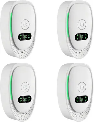 Imagen del producto de Purificador de aire portátil de 4 unidades con iones negativos, ideal para el hogar, eliminador de olores silencioso para mascotas, baños, oficinas y habitaciones