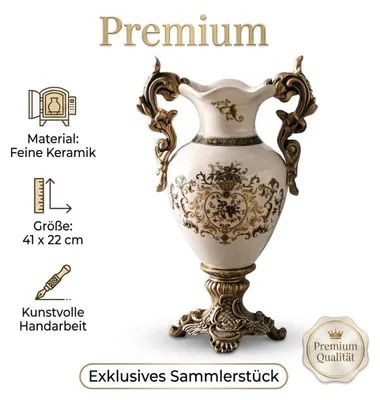 Keramikvase mit goldenem Muster