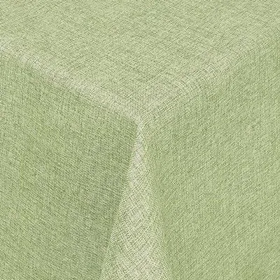 Productafbeelding van Rond Tafelkleed met Vlekbescherming in Linnenlook - Ø 170 cm - Lindegroen