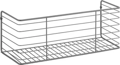 Produktbild von mDesign Ablagekorb Ablagebox Drahtkorb Wandmontage  Metall Küche Bad Dunkelgrau