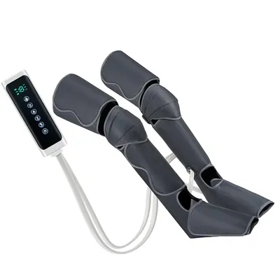 Produktbild von Bein und Fußmassagegerät,Beinmassagegerät mit Wärmefunktion Knetmassage Luftdruck,3 Modi,Timer,3 Intensitäten LED Display Blau