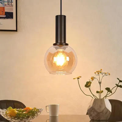 Produktbild von ZMH Hängelampe 1 Flammig Pendelleuchte Glas Hängeleuchte Esstisch Esstischlampe Hängend Esszimmerlampe Höhenverstellbar E27 Pendellampe für Esszimmer