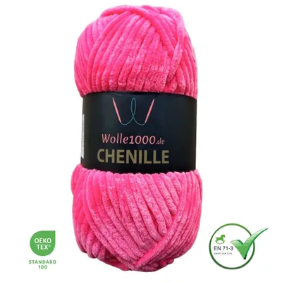 Produktbild von Wolle1000 Chenille - 64 CANDY - 100g - weiches Chenille Garn / Kuschelwolle