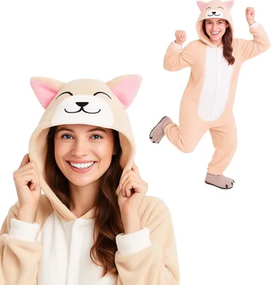 Produktbild von Pyjama Onesie Kigurumi Kostüm für Erwachsene Shiba Inu M: 155 - 165cm