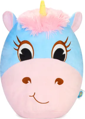 Produktbild von SQUISHBRUBIES Enya das Einhorn - 35 cm Kuscheltier - Superweiches Plüsch Stofftier zum Kuscheln, Verschenken und Sammeln - Blau und Rosa