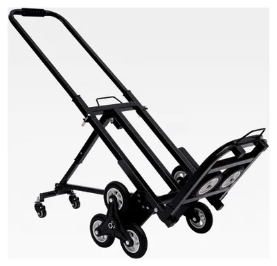 Produktbild von Treppensteiger Sackkarre 150 kg, klappbare Sackkarre für Treppen, Stahl Transportwagen mit Mehrfachrädern und höhenverstellbarem Griff