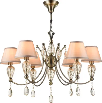 Produktbild von Maytoni Murano Kronleuchter RC855-PL-06-R 6xE14, Bronze, aus Metall und Glas, exkl. Leuchtmittel
