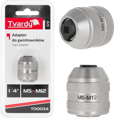 Obrázek produktu pro TVARDY Adaptér pro závitníky M5–M12, 1/4", CrV - T00034