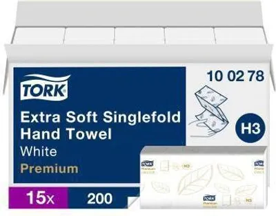 Obrázok produktu pre 1 Karton TORK Falthandtuch Premium Extra Soft hochweiß 2-lagig mit Zick-Zack-Falzung