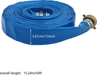 Obrázok produktu pre Hadica na odčerpávanie vody – plochá hadica – priemer 38 mm – dĺžka 15,24 m – PVC – pre priemysel a poľnohospodárstvo