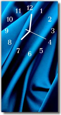Produktbild von Tulup Glasuhr Wanduhr Küchenuhr Echt-Glas 30x60 Stoff Blau