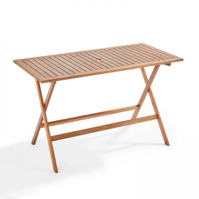 Image de Table de terrasse pliante en bois d'eucalyptus - Oviala Sete
