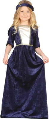 A young girl wearing a medieval-style costume.