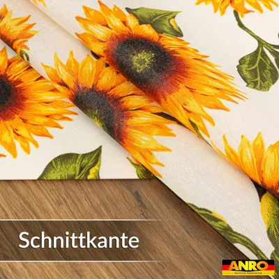 Produktbild von Tischdecke oval 240x140 cm abwaschbar Sonnenblumen Saum ANRO