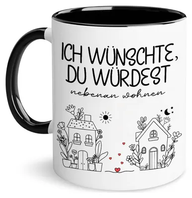 Keramikmok mit Spruch, 350 ml, Geschenk für beste Freundin