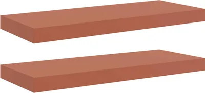 Obrázek produktu pro vidaXL Nástěnná police, 2 ks, červená, 60 x 23 x 4 cm, dřevotřísková deska