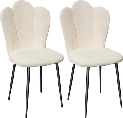 Produktbild von 2x Esszimmerstuhl Küchenstuhl Polsterstuhl Wohnzimmerstuhl Sessel mit Armlehnen,Sitzfläche aus Samt Metallbeine für Esszimmer,Küche 43x44x90cm Beige
