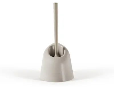 Image de Porte-brosse de toilettes d'angle parfait Merlino Blanc 13 x 13 x 39 cm