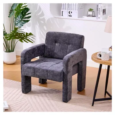 Produktbild von Gepolsterter Sessel im modernen minimalistischen nordischen Stil, Bequeme Sitzgelegenheit für Wohnzimmer, Schlafzimmer oder Büro