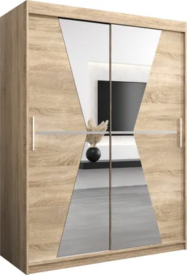 Produktbild von Kleiderschrank, Schiebetürenschrank Schlafzimmer, Schrank mit Spiegel MAROKO 150 cm