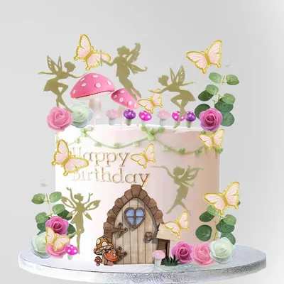 Produktbild von Tortendekoration 39 Stück - Feen Tortenspitze - Gartendekoration - Festdekoration - Geburtstag - Märchenfeier