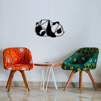 Immagine prodotto di Wallity, Panda2- ENZ1127, Nero, Altre decorazioni per la casa, 52 x 31 cm, 100% metallo (Spessore: 1