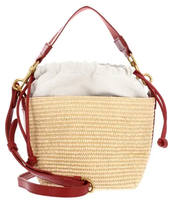 Produktbild von Ted Baker Handtasche Umhängetasche Raffyna Webbing Detail Raffia Small Bucket Bag Red beige