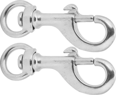Image de Mousqueton de plongée, Mousqueton de plongée à émerillon, Mousqueton à œil émerillon, Mousqueton à œil émerillon en acier inoxydable, Clips de plongée, Crochets à ressort, Clip de plongée à émerillon à une extrémité