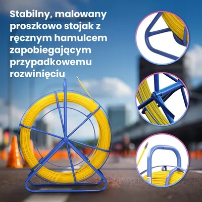 Immagine prodotto di Extralink Zugkabel asta 8mm 75m cavo di trazione in fibra di vetro pilota 8mm 75m giallo