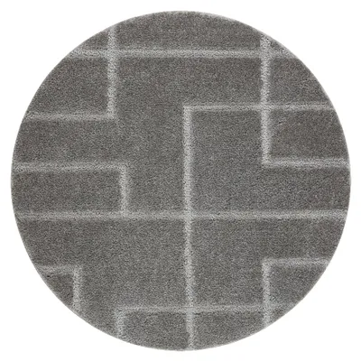 Image de Tapis de salle de bain SUPREME cercle LINES, lignes, antidérapant, doux - gris gris cercle 67 cm