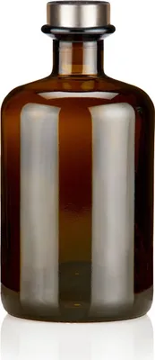 Produktbild von Apothekerflaschen braun 500ml inkl. Korken, 1 elegante Braunglas Flasche leer 0,5l Korken titan