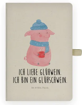 Produktbild von Mr. & Mrs. Panda notizbuch Schwein Glühwein - Transparent - Geschenk, Weihnachtsmarkt, Weihnachten, Skizzenbuch, Journal, Punsch, Glühschwein, Kladde, Adressbuch