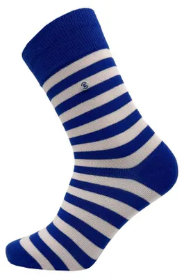 Produktbild von Uni gestreifte Socken blau und puderrosa – Blau – 36-40