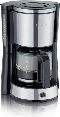 Produktbild von Severin KA 4823, Filterkaffeemaschine, 1,25 l, Gemahlener Kaffee, 1000 W, Schwarz, Edelstahl
