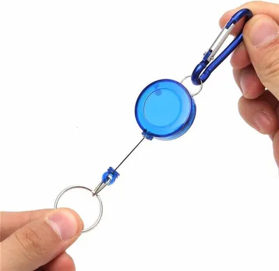 Produktbild von CHPN – Schlüsselanhänger – Ausziehbarer Schlüsselanhänger – KordelSchlüsselanhänger – Schlüsselanhänger – Schlüsselband – Kartenhalter – Karabiner – Blau