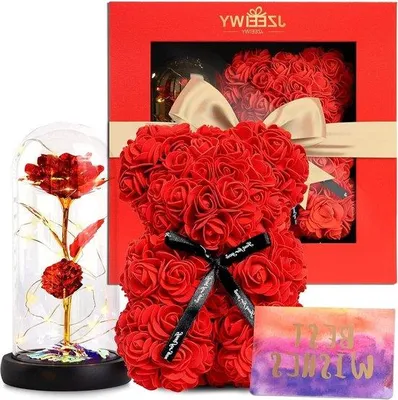 Produktbild von Famanu Geschenkbox mit ewiger Rose und LED-Licht - für besondere Anlässe