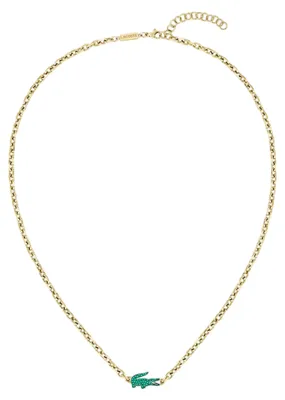 Imagen del producto de Lacoste - Collar con logotipo "Arthor" recubierto con iones de oro, modelo GT20262 (talla única) (dorado)