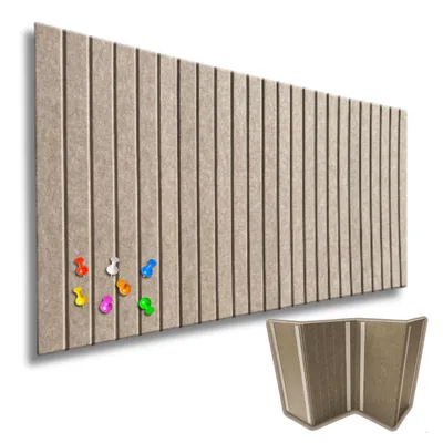 Produktbild von Akustikplatten Filz Wandpaneel | Dunkelbeige | 60 x 120 cm | Dekorative Wandverkleidung | Akustikpaneel Für Büro, Wohnzimmer | Modernes Design