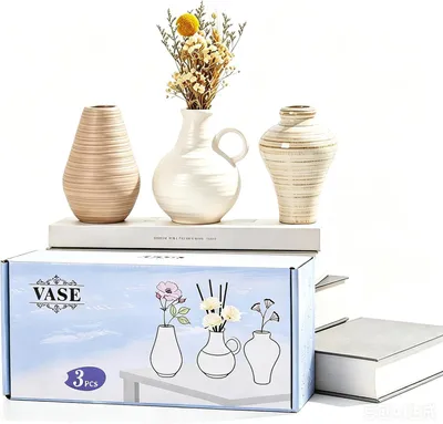 Zdjęcie produktu dla Wazony ceramiczne 10,5 cm, zestaw 3 szt., na kwiaty