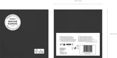 Produktbild von Servietten Papier 33x33cm 2-lagig 20 Stück Schwarz